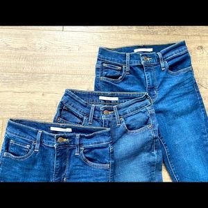 3 Pairs of EUC Levi’s High Rise Skinny